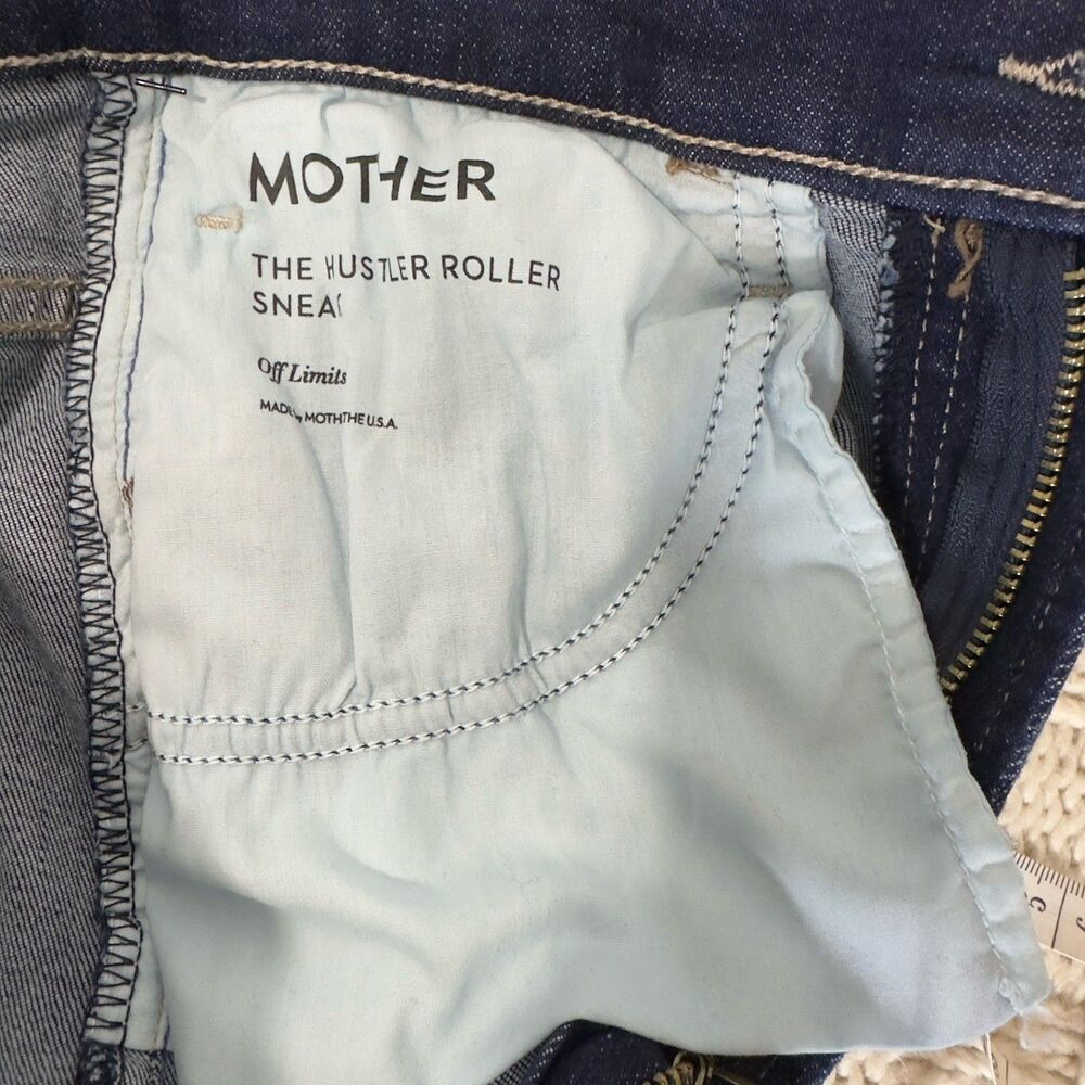 Mother The Hustler Roller Sneak Jeans In Off Limits High Rise Wide Leg Sz 26 NWT - Picture 9 of 15